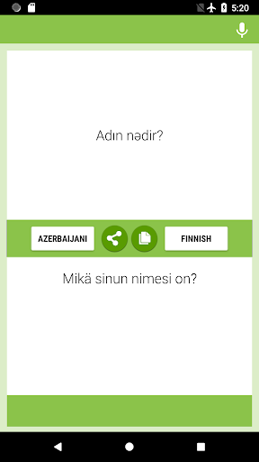 Android application Azerbaijani-Finnish Translator screenshort