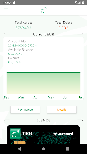 Android application TEBMobileBusiness screenshort