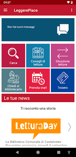 Android application LeggerePiace screenshort
