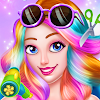 Unique hairstyle hair do design game for girls icon