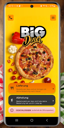 Android application BigDiner screenshort