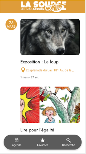 Android application Agenda La Source screenshort