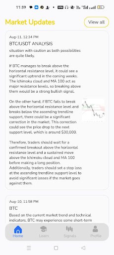 Android application Signobit AI Trading Signals screenshort