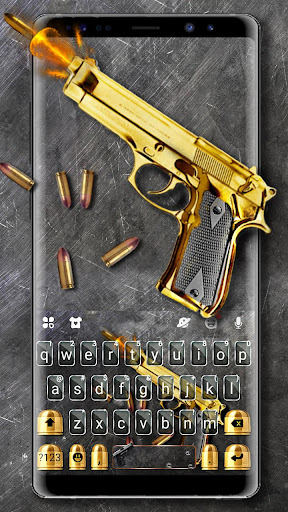 Android application Golden Shooting Gun Keyboard T screenshort