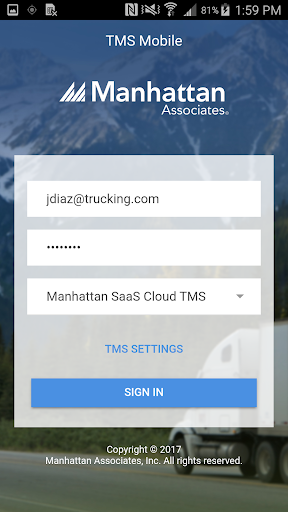 Android application Manhattan TMS Mobile screenshort