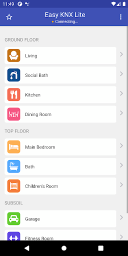 Android application Easy KNX Lite screenshort