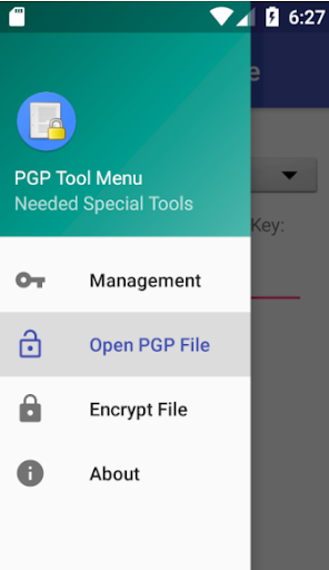 Android application PGP Tool screenshort