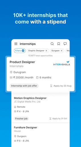 Internshala: Internship and fresher job search app 4.12.13 screenshots 2