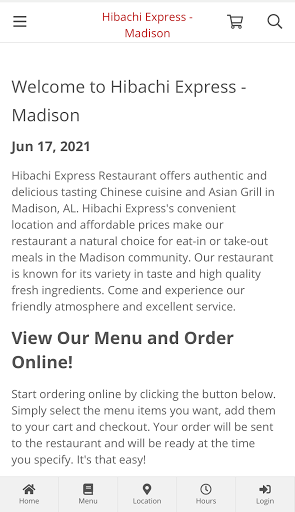Android application Hibachi Express - Madison screenshort
