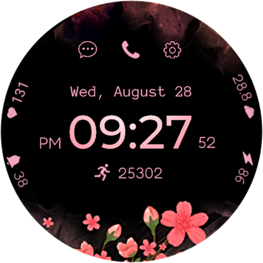 Floral Glow Watch Face