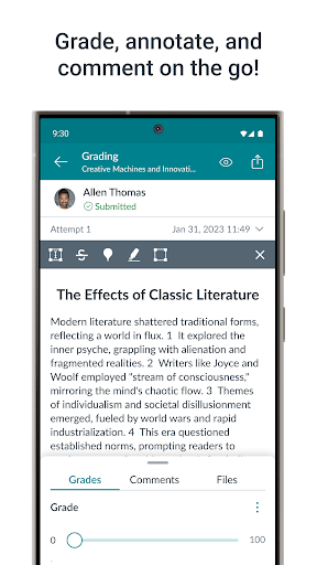Screenshot of Canvas Teacher