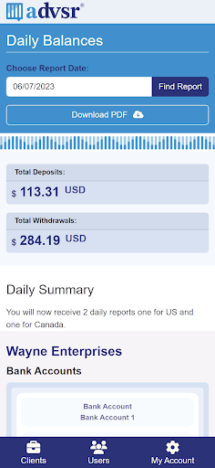 advsr® | Financial Analytics Screen 2