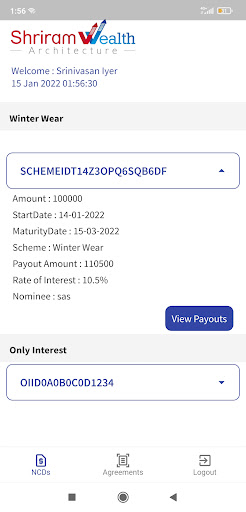 Shriram NCD Manager Screen 2