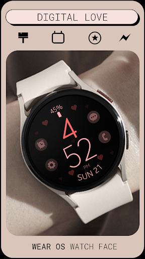 Digital Love watch face Screen 2
