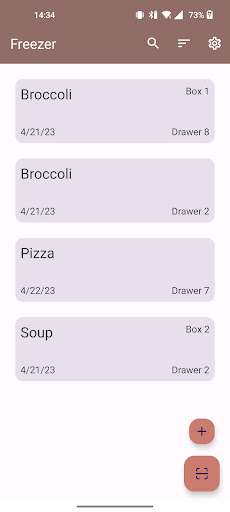 Android application Freezer Manager screenshort