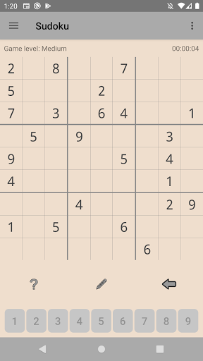 Android application Sudoku classic screenshort