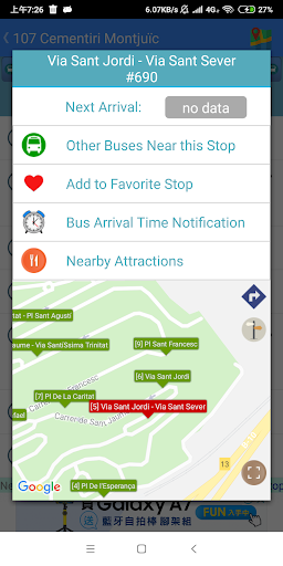 Barcelona Bus Tracker Screen 3