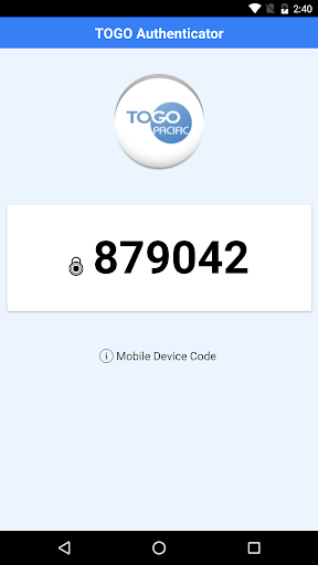 Android application TOGO Authenticator screenshort
