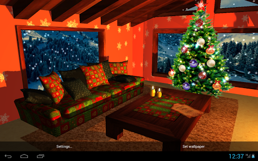 Android application 3D Christmas fireplace screenshort