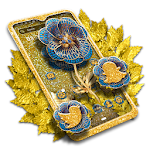 Cover Image of ดาวน์โหลด Golden Blue Rose Theme  APK