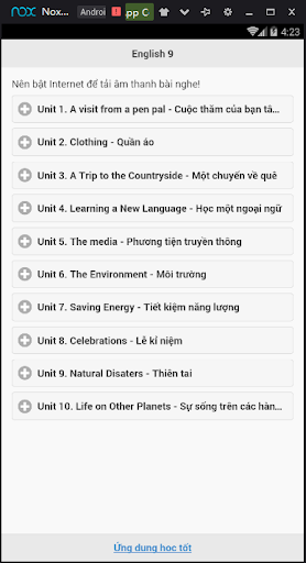 Android application Học tốt Tiếng Anh lớp 9 screenshort