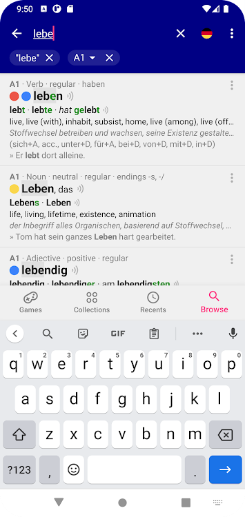 German Dictionary - 5.11.3 words - (Android)