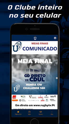 Android application CDUL CD Universitário Lisboa screenshort