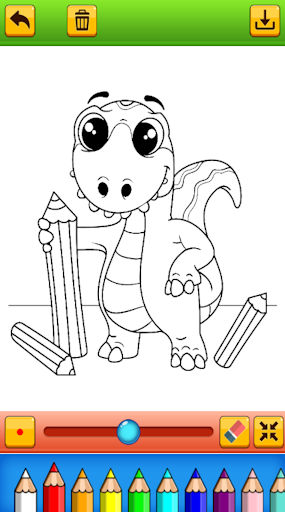 coloring cartoon dino