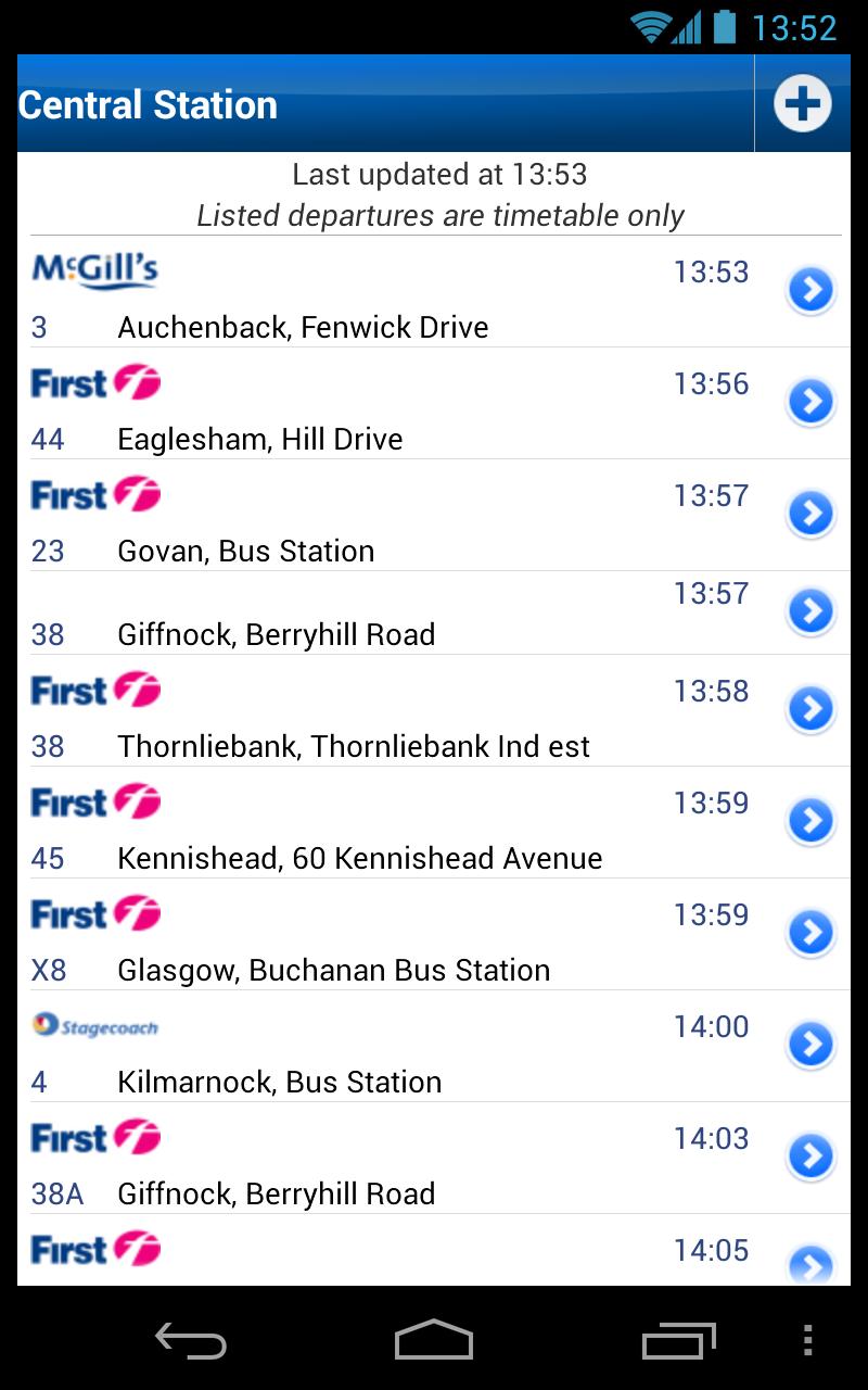 Android application Traveline Scotland screenshort