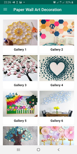 Android application Paper Wall Art Decoration Idea screenshort