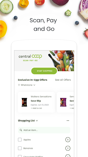 Android application Central Co-op Scan & Go screenshort