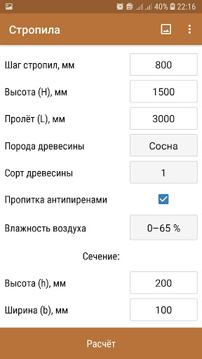 Стропила. Расчет на прочность Screen 2