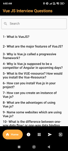 Android application Vue JS Interview Question screenshort