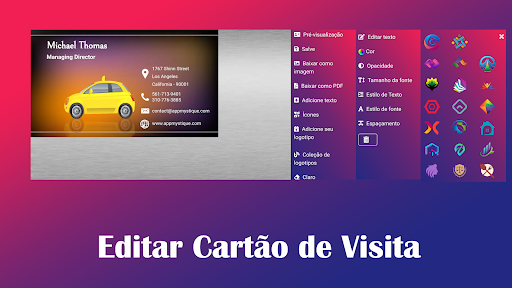 Criador de Cartão de Visita Captura de Tela do Aplicativo Android 3