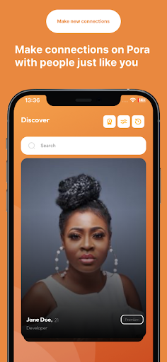 Android application Pora African Diaspora Connect screenshort