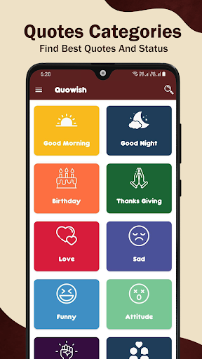 Android application Quowish - Quotes, Wishes and S screenshort