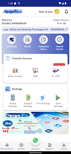 Android application Morya Pe Recharge & Bill Pay screenshort