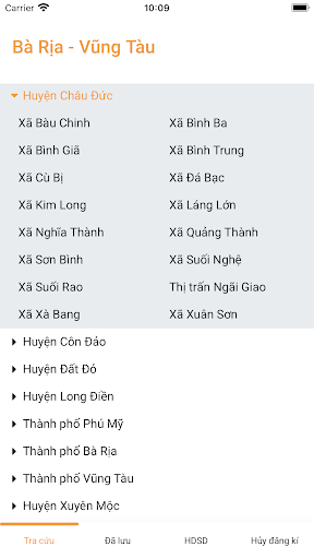 Android application Quy hoạch Bà rịa Vũng Tàu screenshort
