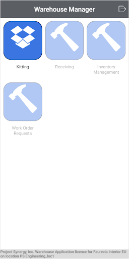 Android application PSWarehouse screenshort