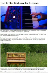 피아노 키보드를 연주하는 방법