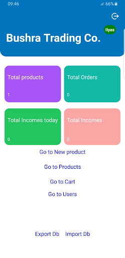 Android application Bushra Trading screenshort