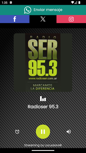 Android application Radioser 95.3 screenshort