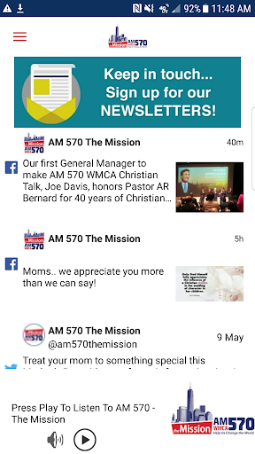Android application AM 570 TheMission screenshort