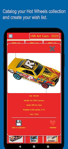 Android application Hot Wheels Collection screenshort