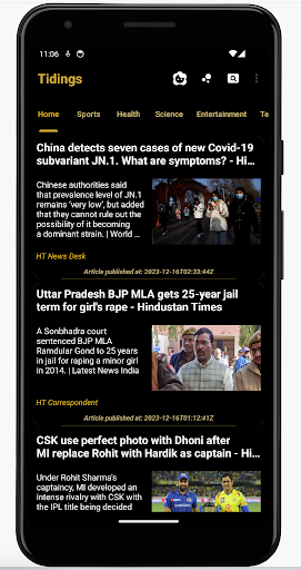 Tidings News Feeds Screen 2