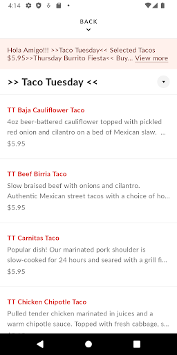 Luz Tacos Screen 3