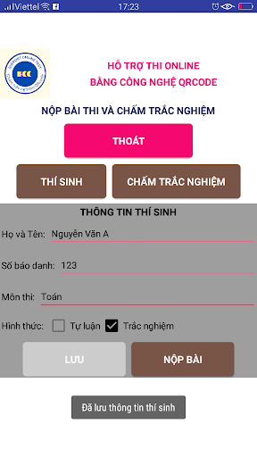 Chấm trắc nghiệm bằng mã QR