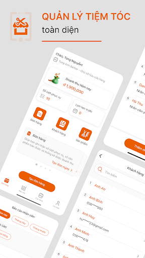 Android application Hasam - Quản lý Salon tóc screenshort