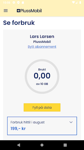 Android application PlussMobil screenshort