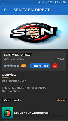 Android application Senegal Live TV screenshort